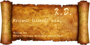Kniesz Dionízia névjegykártya